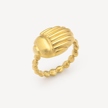 YELLOW GOLD SCARAB RING