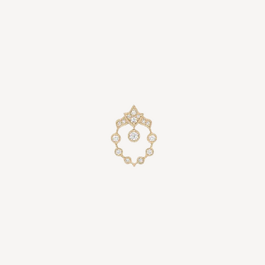 Reveuse Yellow Gold Diamond Button Earring