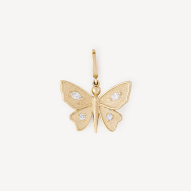 Pendentif Large Diamond Butterfly Or Jaune