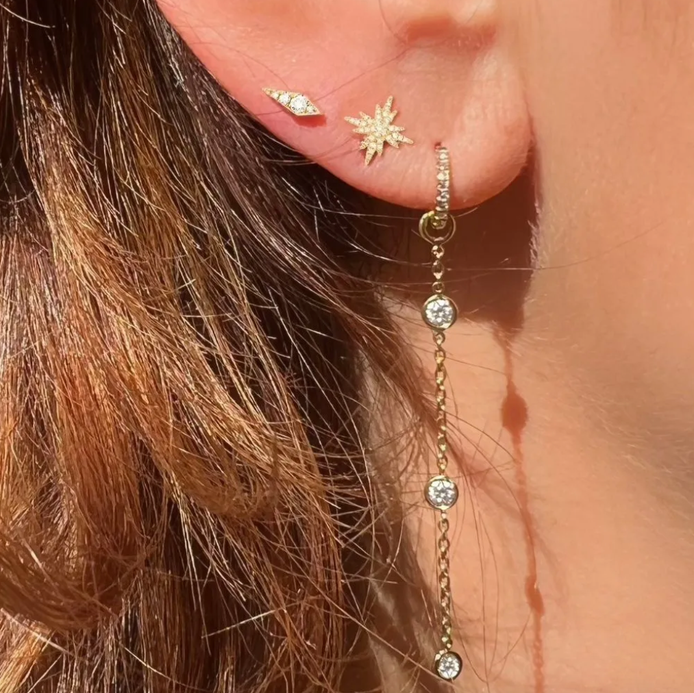 Sharp Rose Gold Earring