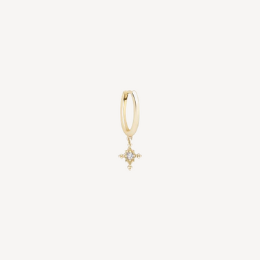 Stella Mini Creole Yellow Gold Diamonds