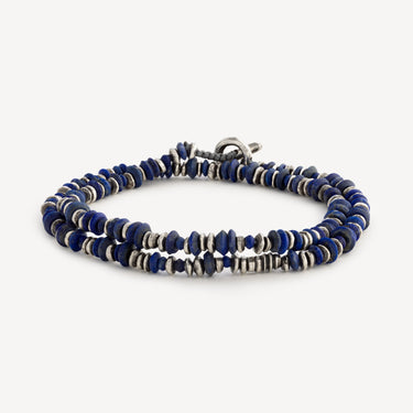 Pilla Bracelet 2 Rounds Lapis Silver