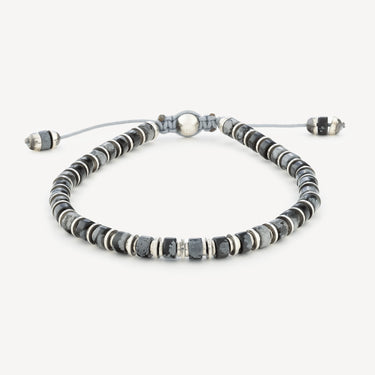 Bracelet Sapet Carte Gris Jaspe Argent