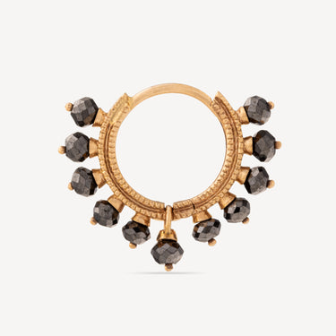 Earring 8mm Coronet Black Diamond Rose Gold