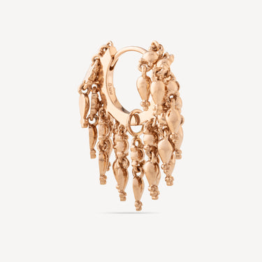 Rose Gold Tassel Eternity Hoop Earring RG