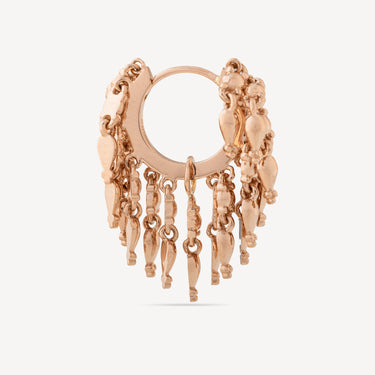 Rose Gold Tassel Eternity Hoop Earring RG