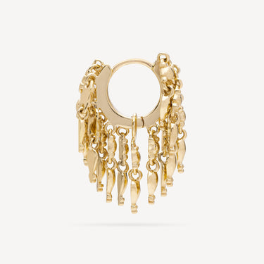 Boucle d'Oreille Tassel Eternity Hoop Yellow Gold