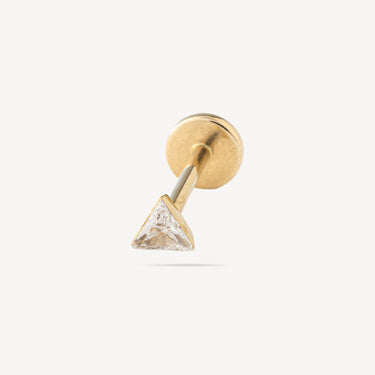 3mm Yellow Gold Invisible Triangle Stud