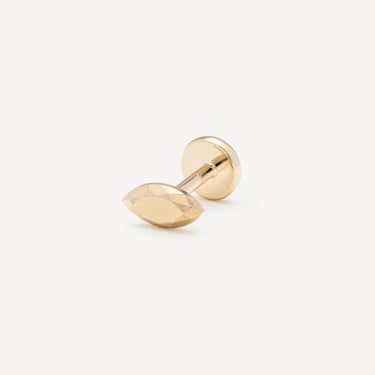 Boucle d'Oreilles Faceted Gold Marquise Stud Yellow Gold