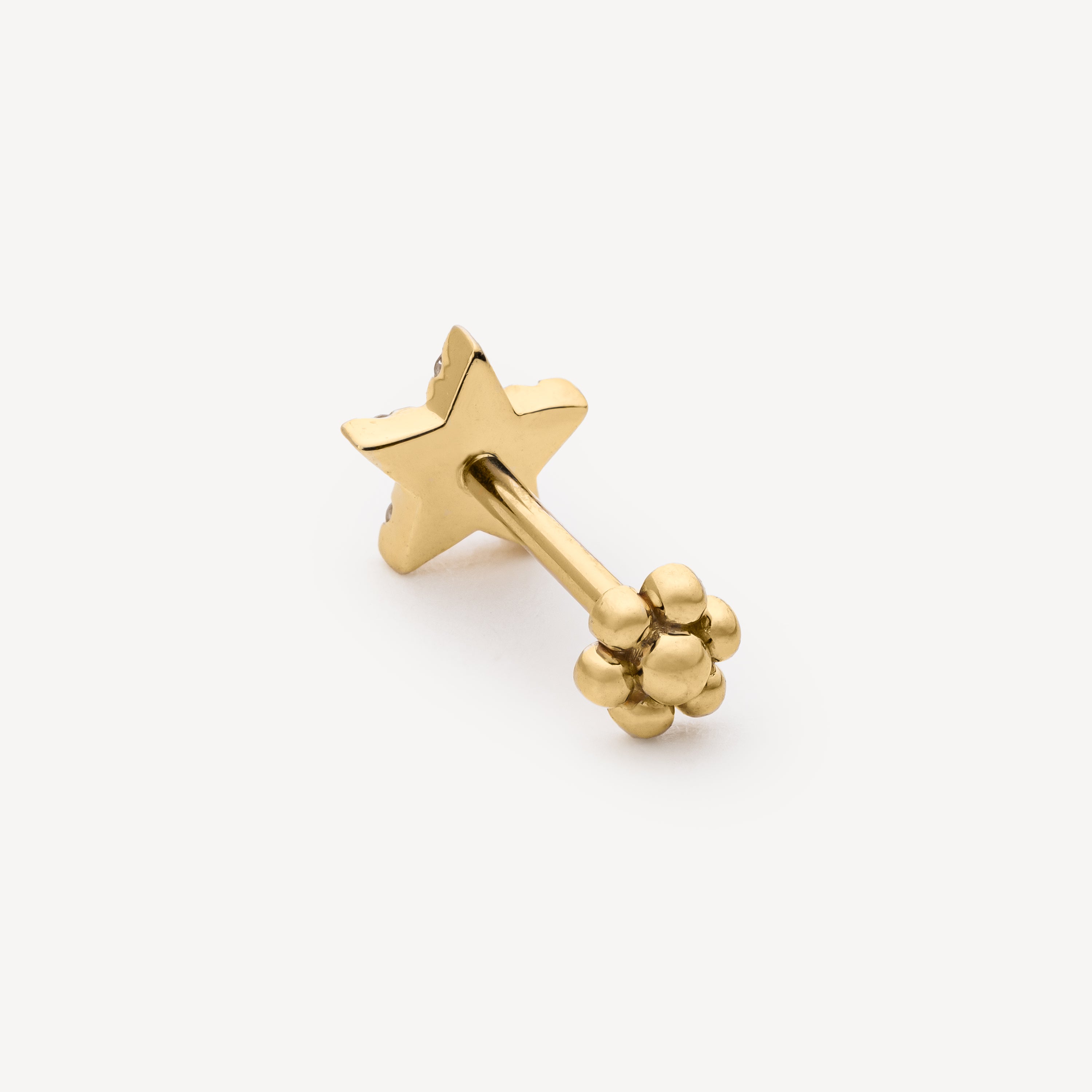 Boucle d'Oreilles Diamond Star Threaded Stud Yellow Gold