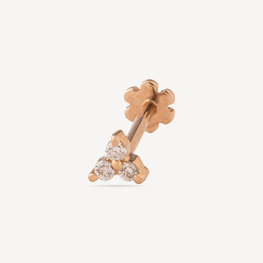 Stud 3mm Trinity Diamonds Rose Gold