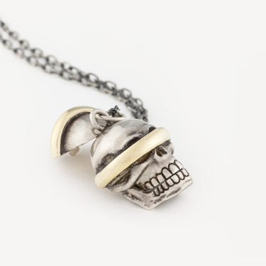 Bandaged Skull Pendant Necklace