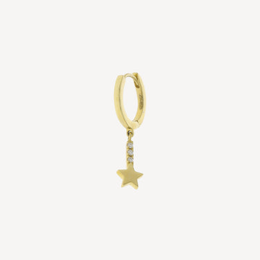 All Gold and Diamond Star Earring