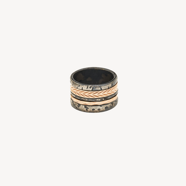 Mobile Hammered Rose Gold Ring 2 