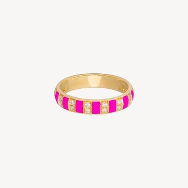 Pink Enamel and Diamonds Billie Ring