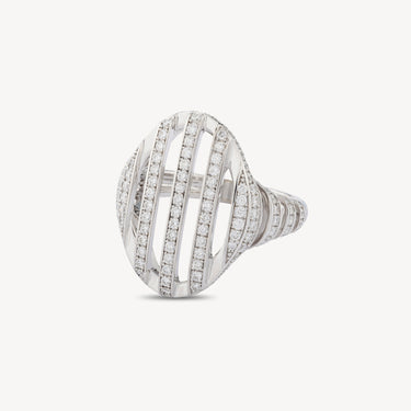 Bague Cut Ovale Or blanc Diamants