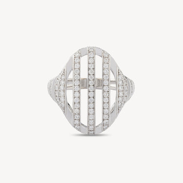 Bague Cut Ovale Or blanc Diamants