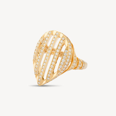 Bague Cut Poire Or jaune Diamants