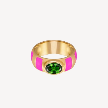 Bague Delphine Auriculaire Diopside Verte