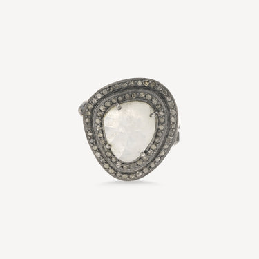 Bague Indienne Moonstone Diamants