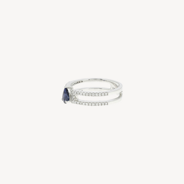 Bague Sapphire Pear and Diamond Modern