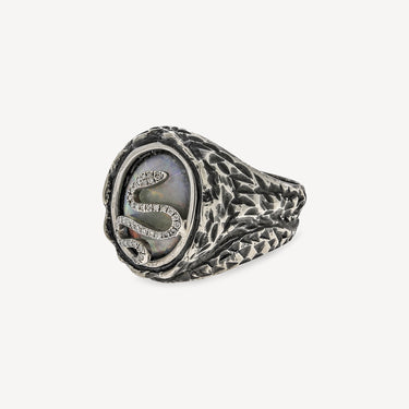 Bague Serpent Opale et Diamant