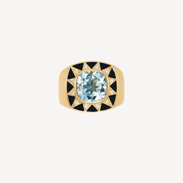 Bague Stella Topaze Bleue et Diamants