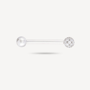 Piercing Bar 12mm Nipple White Gold