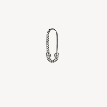 Boucle d'oreille Safety Pin Or Noir et Diamants Blancs