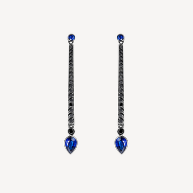 Boucles d'oreilles En Pointe Saphirs Bleus