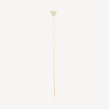 Boucle d'Oreille Hanging Hearts Or Jaune