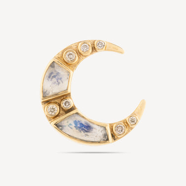 Boucle d'Oreille Moon Pierre De Lune Diamant