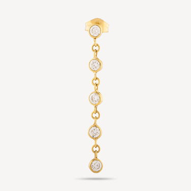 Boucle Oreille Or Jaune Chute Diamants