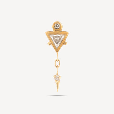 Boucle d'Oreille Triangle Diamants Flèche