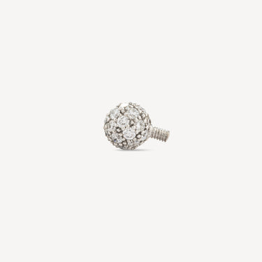 Navel Ball Piercing 4.5mm White Gold Full Pavé