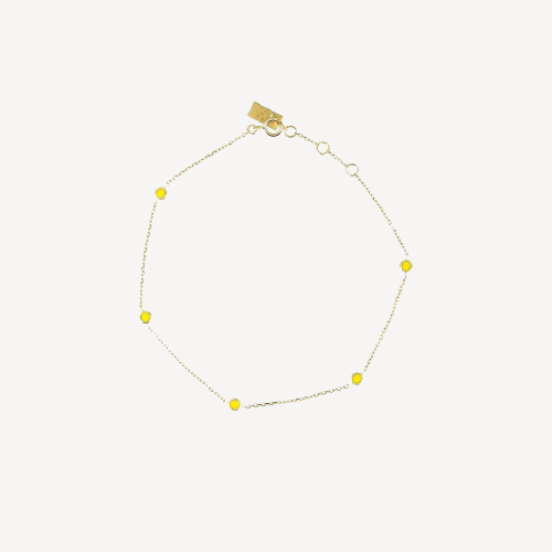 5 Yellow Diamond Enameled Targets Bracelet