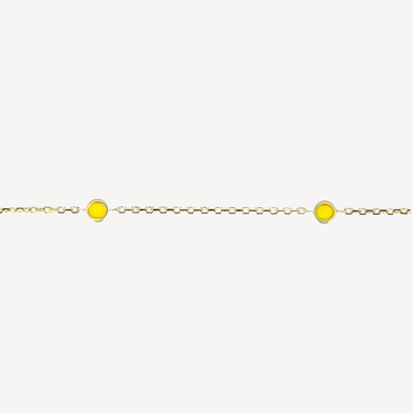 5 Yellow Diamond Enameled Targets Bracelet