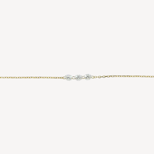 3.5mm Yellow Gold Diamond Encrusted Bracelet 