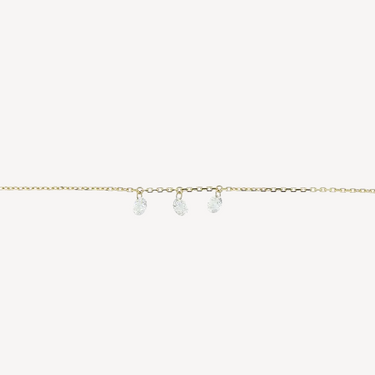 Diamant-Anhänger-Armband, 3,5 mm Gelbgold