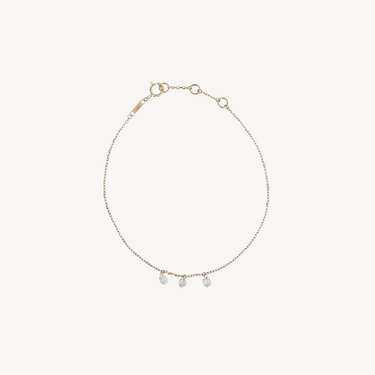 3.5mm Rose Gold Dangling Diamond Bracelet 