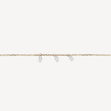 3 mm großes, baumelndes Diamantarmband aus Roségold