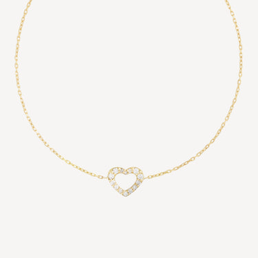 Heart Diamond Bracelet Yellow Gold