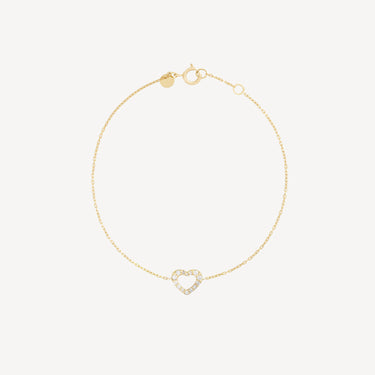 Herz-Diamant-Armband aus Gelbgold