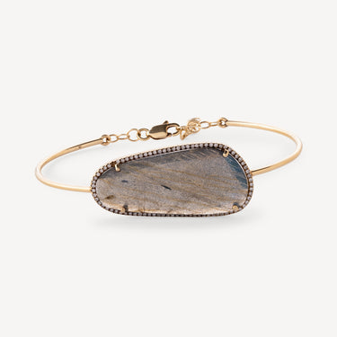 Labradorite Bracelet Yellow Gold and Diamonds