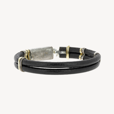 Bracelet Misani 5mm Leather with Gold & Silver