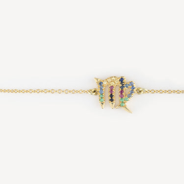 Bracelet zodiac vierge saphirs multicolores