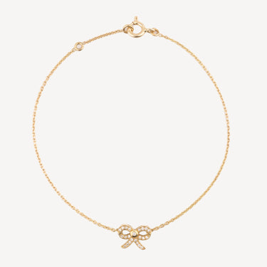 Gold mini diamond knot bracelet