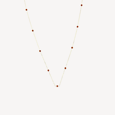 Red Diamond Enameled Targets Necklace