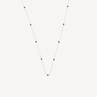 Purple Diamond Enameled Targets Necklace