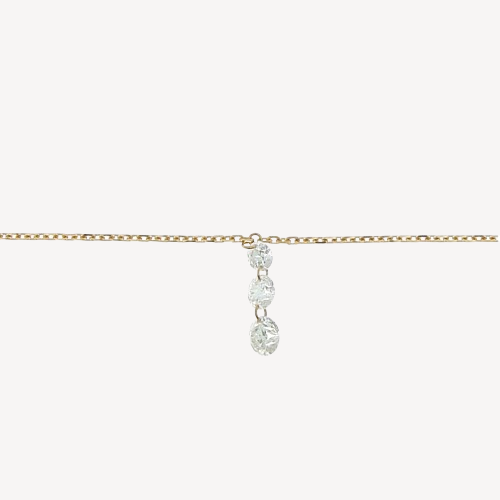 Collier dégradé diamant or rose